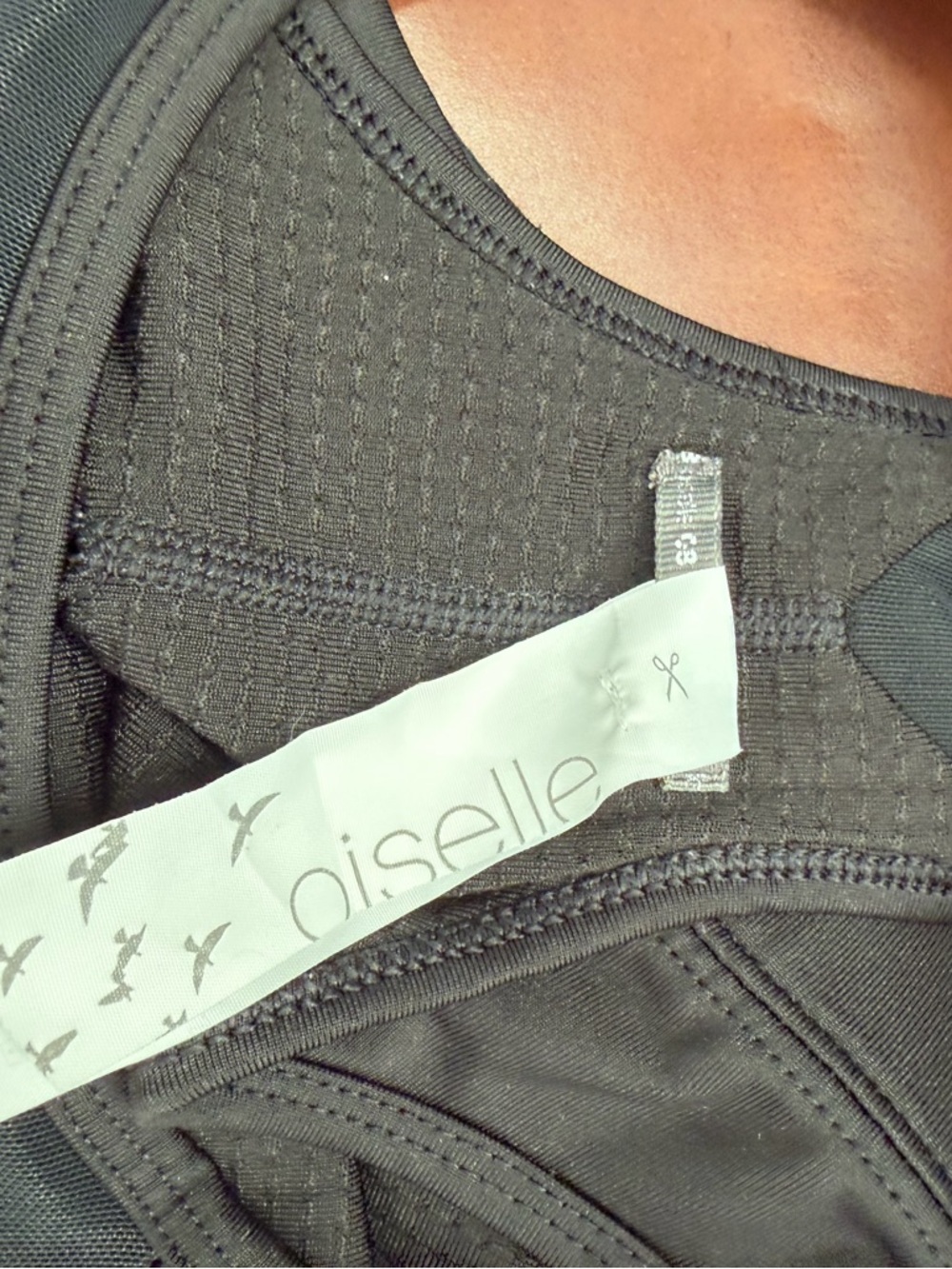 oiselle Black Athletic Sports Bra with Supportive Stitching - Picture 3 of 3